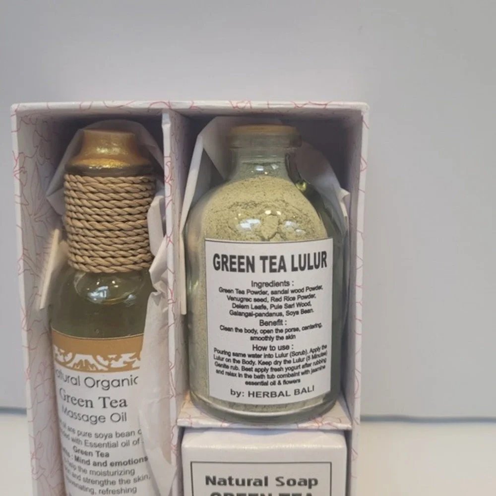 Herbal Bali Natural Organic Green Tea Spa Gift Set Oil Soap‎ Lotion